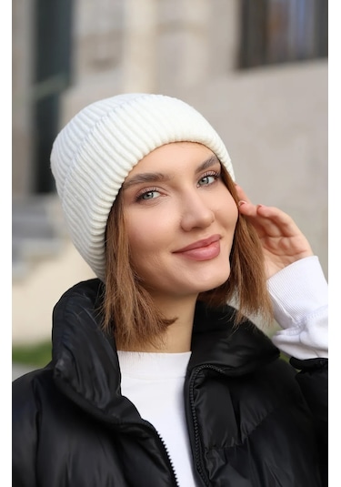 Sim Detaylı Kadın Bere Rkş-1139 Ekru Ekru