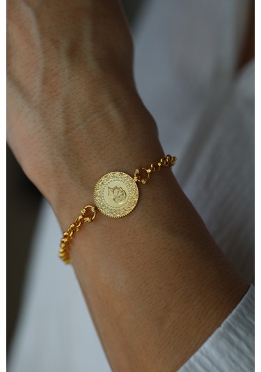 Yenigün Kuyumculuk 14 Ayar Altın Doch Zincirde 22 Ayar Çeyrek Altınlı Bileklik