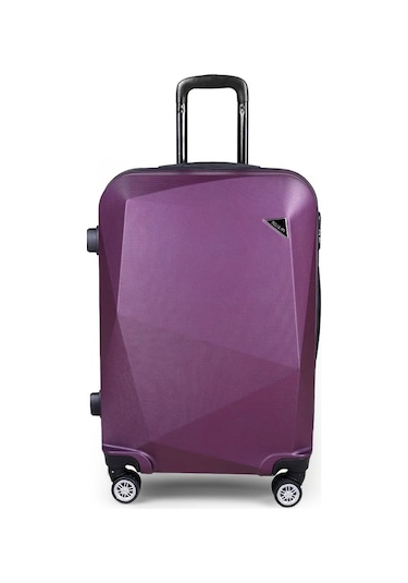 Polo&Sky Elmas Model Mor Renk Orta Boy Valiz Bavul Mor