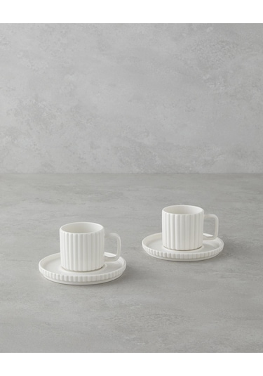 12 Parça 6 Kişilik Porselen Satürn Kahve Fincan Takımı