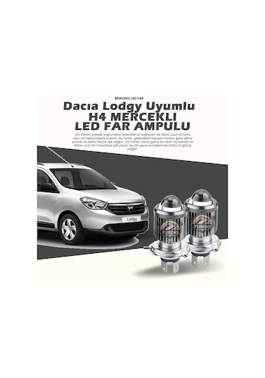 Dacia Lodgy Için Uyumlu Şimşek Etkili Mercek Led Xenon Oto Ampulu Çift Renk