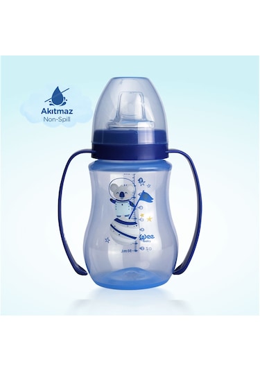 Wee Baby Kulplu Antikolik Akıtmaz Alıştırma Bardağı 250 ML Mavi