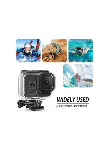 Shoot Go197-a Gopro Hero 8 Black için Su Geçirmez Housing