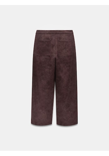 Dilvin 72257 Dikiş Detaylı Süet Pantolon-bordo Bordo