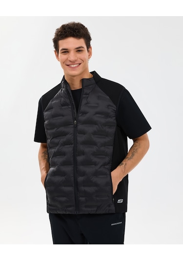 Skechers M Quilted Vest Erkek Siyah Yelek S241154-3817