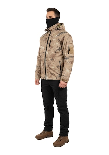 Mysia Outdoor Jandarma Kamuflaj Soft Shell Mont Çift Kat Polarlı Çok Renkli
