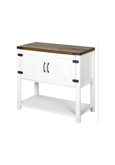 Ağaç Atölyesi - Potter Ahşap Beyaz Dolap/Dresuar Beyaz - Ceviz