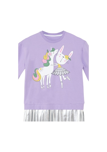 Denokids Mshb&g Balerin Unicorn Kız Çocuk Pileli Elbise Çok Renkli