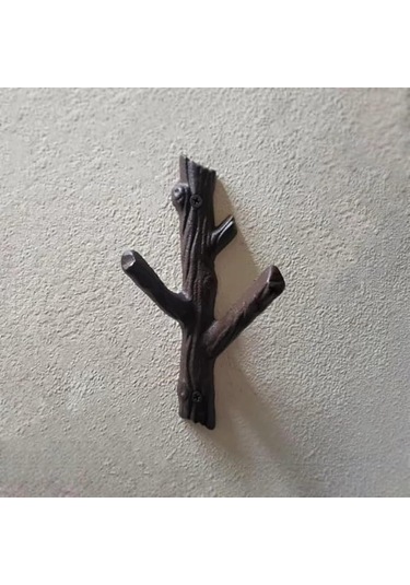 Suntek Dökme Demir Ağaç Dalı Duvar Askısı Hediyelik Giysi Kahverengi