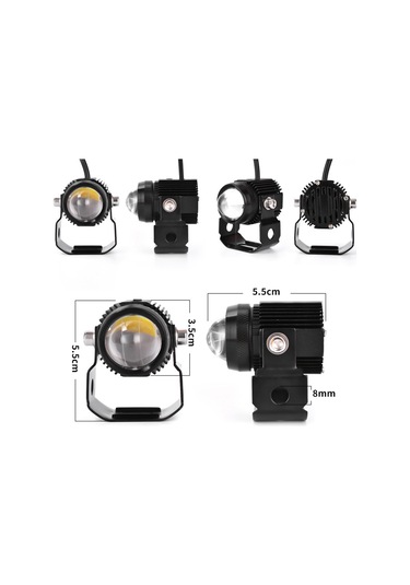 Shineyee Çift Renkli 12v Led Projektör - 6000k Beyaz & 3000k Kehribar, 3000lm Parlaklık