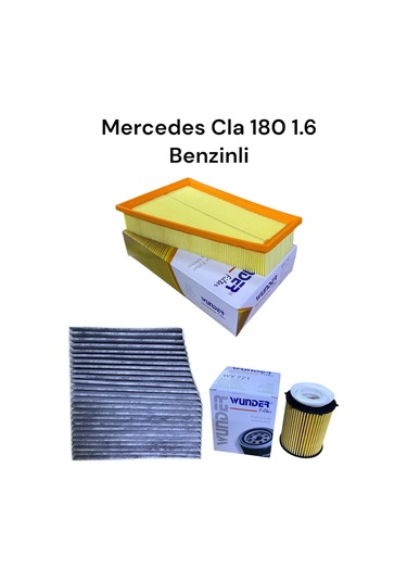 Mercedes Cla 180 1.6 Benzinli Filtre Bakım Seti 2013-2019 3'lü Set