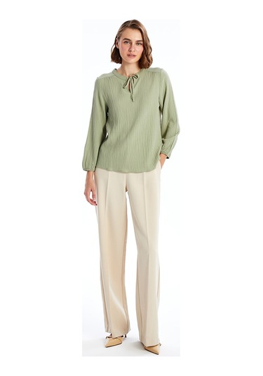 Lcw Bağlamalı Yaka Dokulu Kadın Bluz