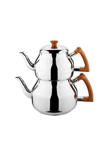 Özkent K-317 Marmaris Ahşap Saplı Orta Boy 3,4 Litre Çelik Çaydan