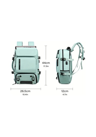 Gateesat Siyah Çok Amaçlı Büro Sırt Çantası Geniş Kapasiteli Nylon Polyester Gezgin siyah