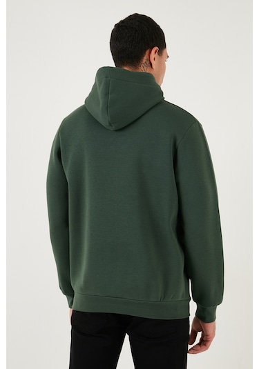 Buratti Regular Fit Kapüşonlu Kanguru Cepli Içi Tüylü Yumuşak Şardonlu Erkek Sweat 5905281 Nefti