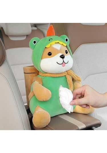 Createtech Tutucu Suntek Magideal Köpek Karikatürlü Doku Çöp Kutusu Araba Çok Renkli