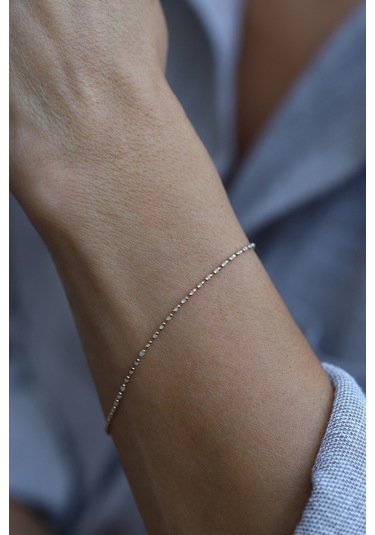 Yenigün Kuyumculuk 14 Ayar Altın Beyaz Mineli Bileklik Blk27098 Sarı Altın