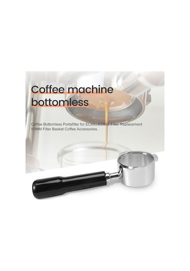 Metabagua Delonghi Ec685 Için 2 Stil Kahve Tozu Kasesiyle Portafilter 51mm 8vaput Siyah