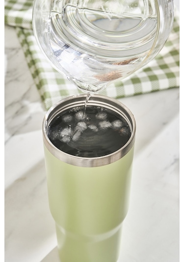 Emsan Star Ice Pipetli Çelik Sızdırmaz Termos Mint 900 Ml Yeşil
