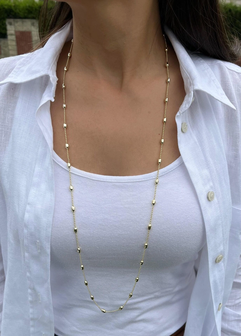 Oval Desen Dolama Kolye Çok Renkli