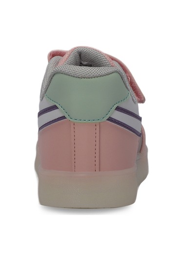 Slazenger  PERLE Çocuk Cırt Cırtlı Beyaz  -  Pembe  Sneaker
