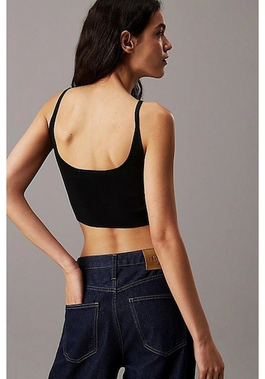 Calvin Klein Rayon Sweater Bralette Siyah