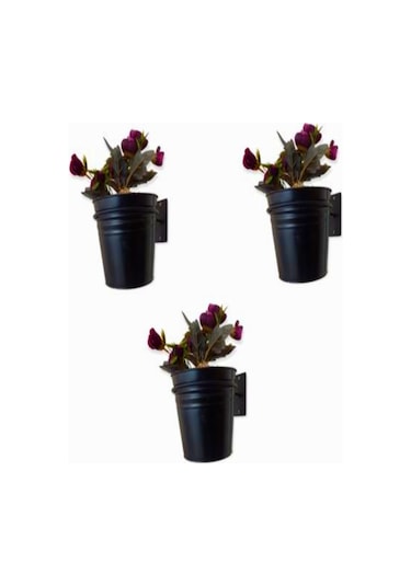 Dekoratif Metal 3’Lü Saksılık Wd295