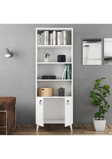 Ferniso Mobilya 2 Kapaklı Kitaplık Beyaz