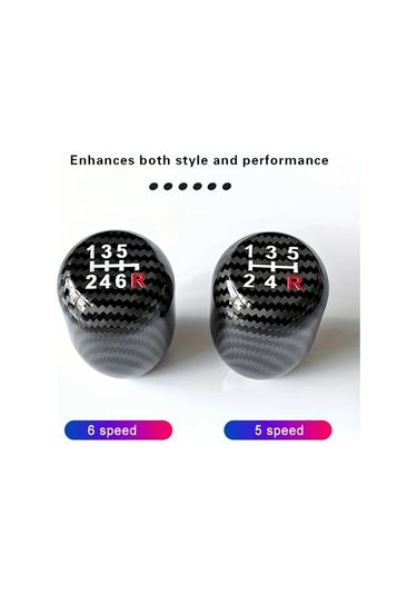 Chuangyinshop Karbon 6 İleri Alaşım Vites Topuzu Manuel Otomatik Şanzımanlar İçin Siyah