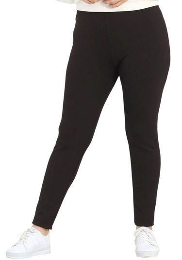 Dar Kalıp Yüksek Bel Fitilli Tayt Siyah