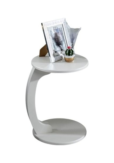 Lunora Ahşap C Yan Sehpa Beyaz