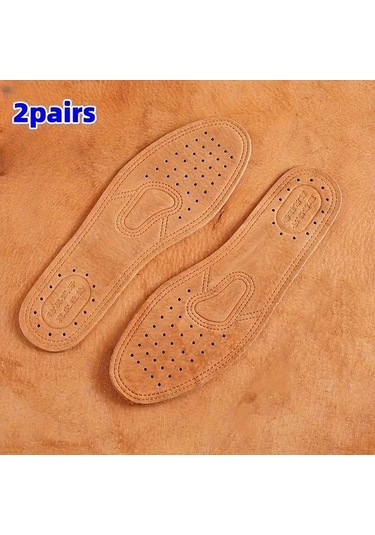 Fochsia 4 Parça 2 Çift Eu43 Doğal Deri Ayakkabı Astarı Ter Koku Önleyici Esnek Tabanlık