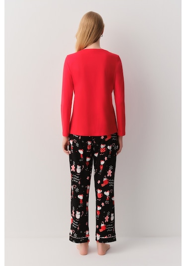 Suwen Lulusu Pijama Takımı Sh26259660a911 Siyah Desenli