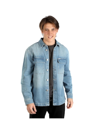 Lee Cooper Karela Erkek Jean Gömlek Heımdall Blue Lıght-16618-heımdall Blue Lıght Mavi