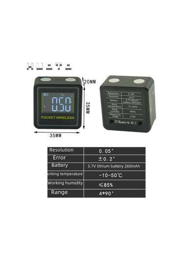 Hangfox Huoto Mini Cep Tipi Dijital Açı Ölçer, Kompakt Tasarım, Kesin Açı Ve Eğim Ölümü, Taşınabilir İç Mekan Aracı Bluetoothsuz