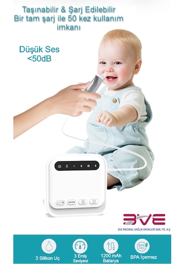 Optinell Elektrikli & Şarjlı Kare Bebek Burun Aspiratörü