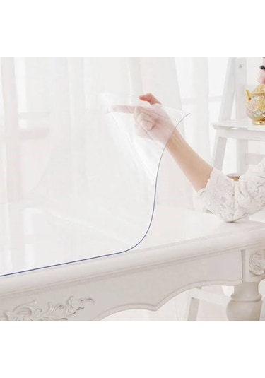 80X60 Şeffaf Pvc Masa Örtüsü 1,7 Mm Masa Koruyucu Saydam Renk Mas
