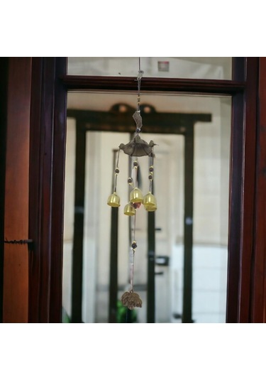 T.concept Dekoratif Filli Desenli Toplu Zilli Rüzgar Çanı
