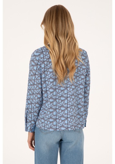 U.s. Polo Assn. Kadın Açık Mavi Gömlek Desenli 50316376-vr003 Acık Mavı