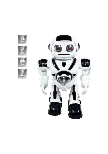 Işıklı Ve Müzikli Disk Atan Uzay Savaşçısı Pilli Robot