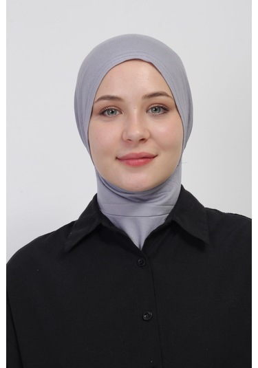 Pratik Esnek Likralı Boyunluklu Geçmeli Bone Gri