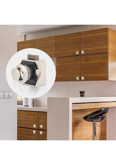 Adet Basmalı Düğme Mandalı Anahtarsız, Mobilya Kapı Kilidi Tokası, Rv Karavan Dolabı Kalın Mobilya İçin Düğme Mandalı Kilidi Beyaz