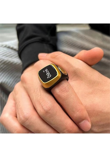Vkemall M02 Grafit Renkli Depolama Kutusu İle 18 İslam Tasbih Akıllı Yüzük - Ble5.1 Uyumlu, Oled Ekran, Usb Şarjlı, Titreşim Bildirimi, 3 Gün Pil Ömrü