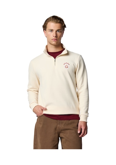 Galatasaray 5 Yıldız Yarım Zip Sweat E251404 Ekru