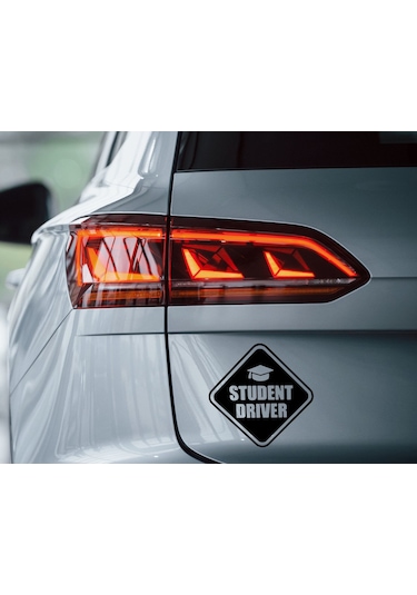 Bk Home Student Driver Tasarımlı Siyah Araç Sticker-2