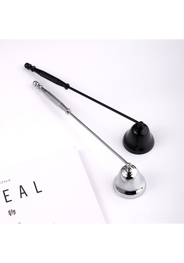 Qingmipy Evde Kullanım İçin Çelik Mum Söndürücü Seti - 3 Parça: Makas, Zil Kapağı Ve Kanca - Gümüş Hoparlör Kapağı