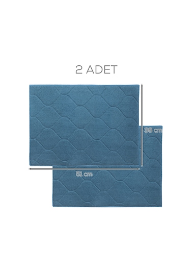 Porsima 3139-2 2li Mikrofiber Tezgah Üstü Kurutma Matı Kurulama Bezi Süper Emici Bulaşıklık Mavi Mavi