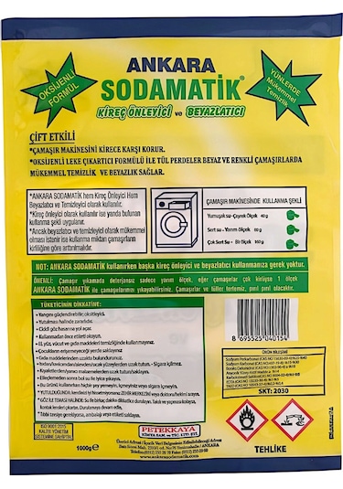 Ankara Sodamatik 1000 Gr Kireç Önleyici Ve Beyazlatıcı