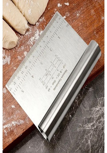 Paslanmaz Çelik Hamur Kesme Aparatı Çelik Kesici Kazıyıcı Pasta Ve Kek Şekillendiren Lüx Spatula