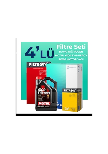 Filtron Renault Symbol 1.2 Motul Motor Yağlı Bakım Seti 2009-2013 4 Lü